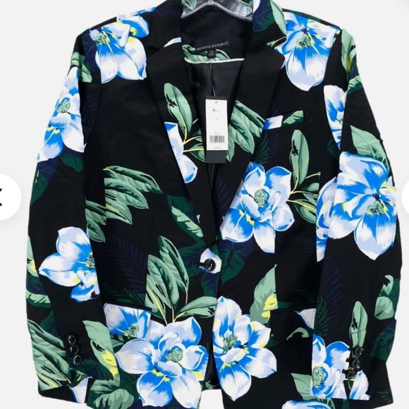 Never Worn - Banana Republic Chelsea Floral Tropical Blazer 00P - Picture 1 of 10